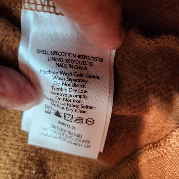 DRI DUCK Men's M Pullover Hooded Sweater Kangaroo Pocket Fleece Lined Helena 50 - Picture 9 of 16